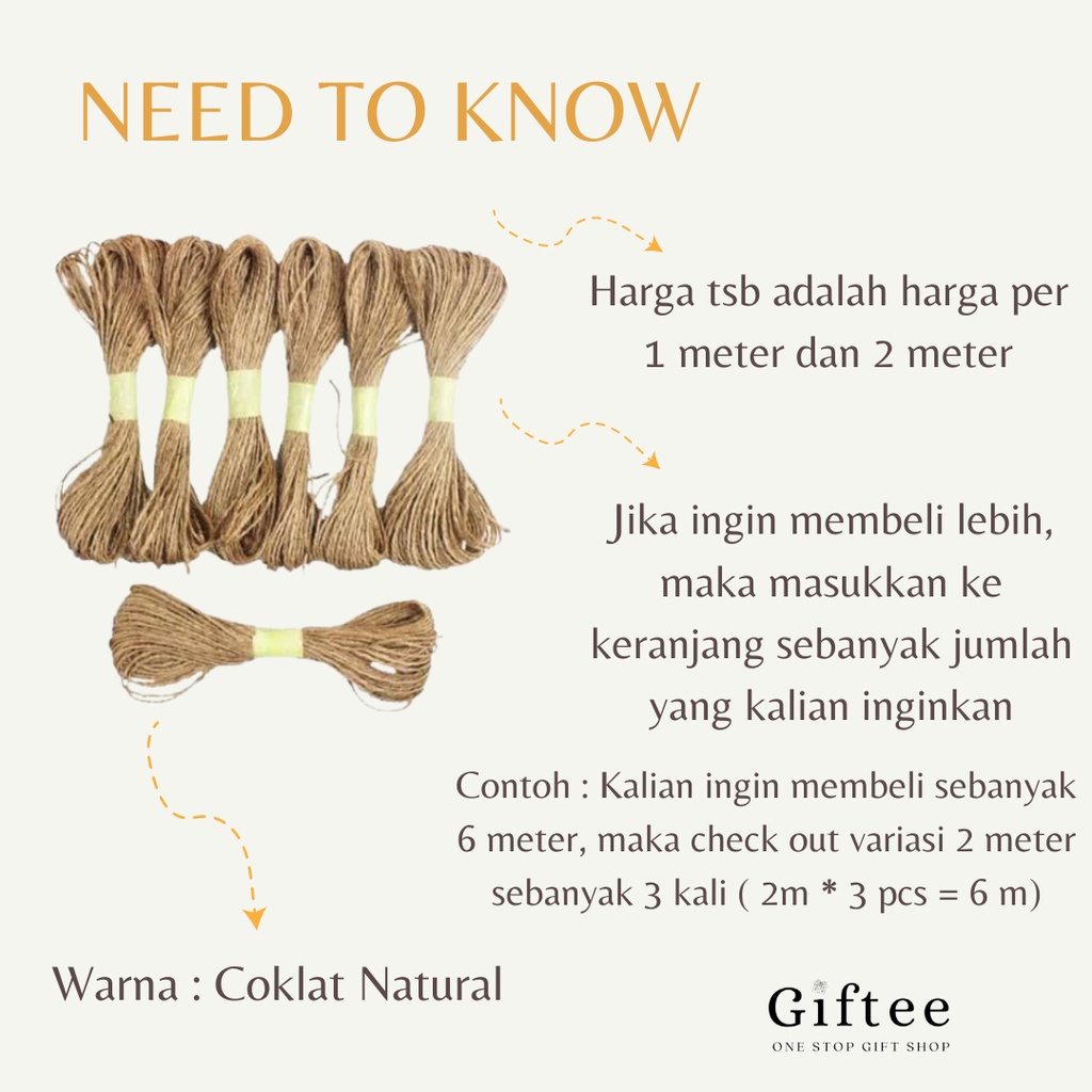 Jual TALI RAMI 2 PLY TALI GONI METERAN PITA PEMBUNGKUS PAKET KARUNG ...