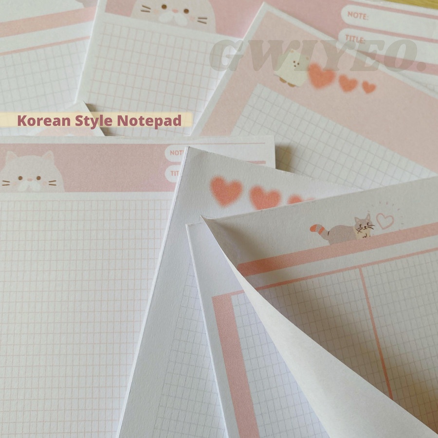 Jual Notepad Memopad Tear Pink Theme Notes Catatan Memo Belajar GD03 ...
