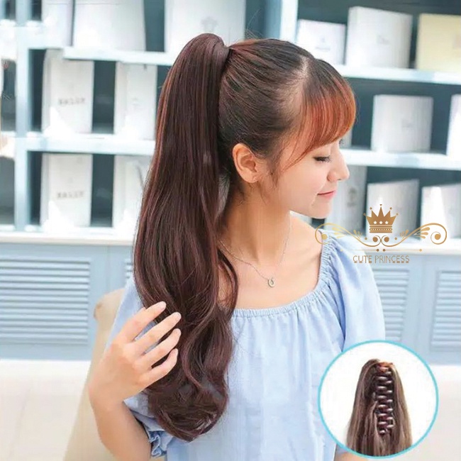 Jual Tiger Mouth JEPIT Rambut Palsu Wanita Panjang Lurus Gelombang ...
