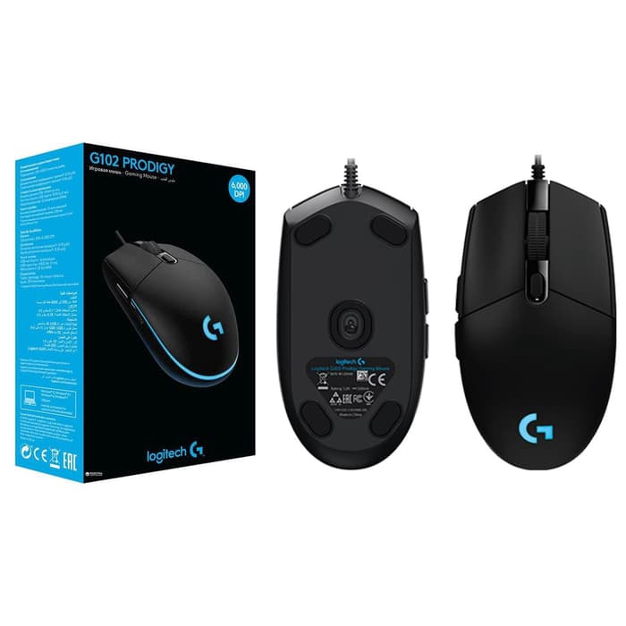 Logitech G102 Prodigy Mouse Gaming, 6000 DPI, RGB, Compatibile con PC e Mac, Nero