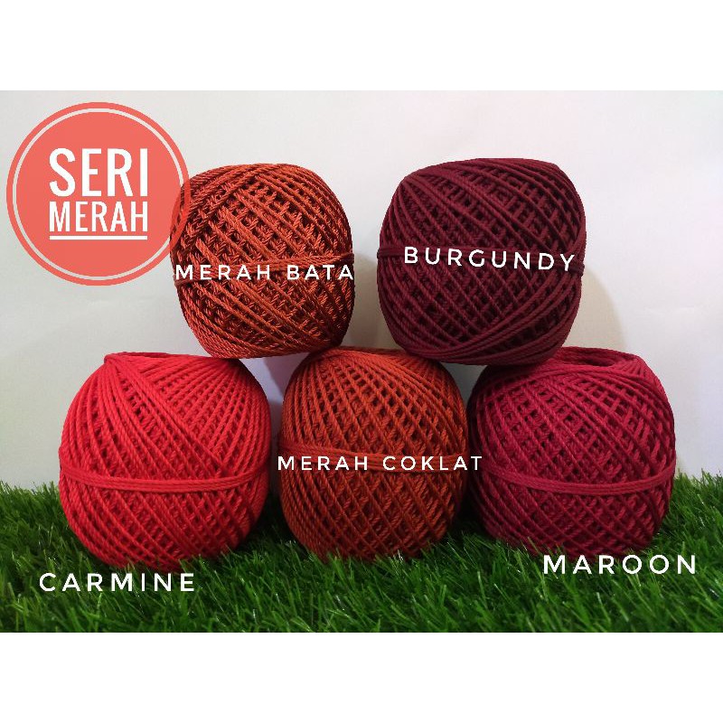 Jual BENANG RAJUT SERI WARNA MERAH || POLY || FILAMENT || BENANG RJAUT