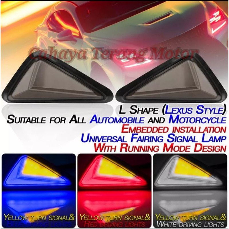 Jual LAMPU SEN TEMPEL SEGITIGA NEON , SEN LED R15 , R25 , CBR , GSX ...