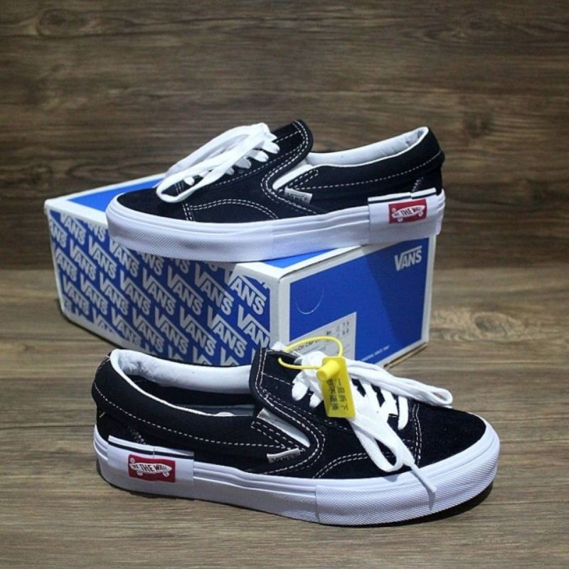 Jual VANS CUT AND PASTE SLIP ON BLACK WHITE ORIGINAL | Shopee Indonesia