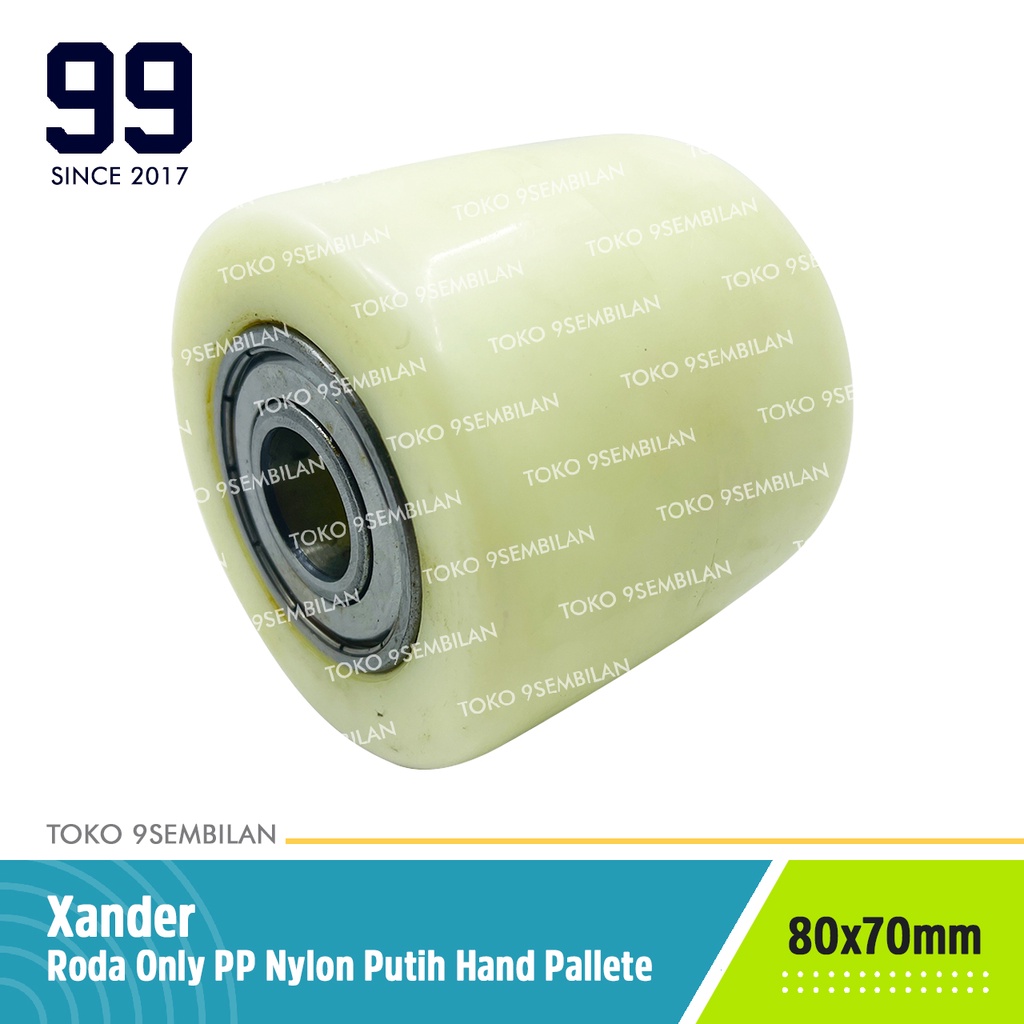 Jual Roda Hand Pallet Lift PP Nylon 80 x 70mm Double Bearing Palet ...