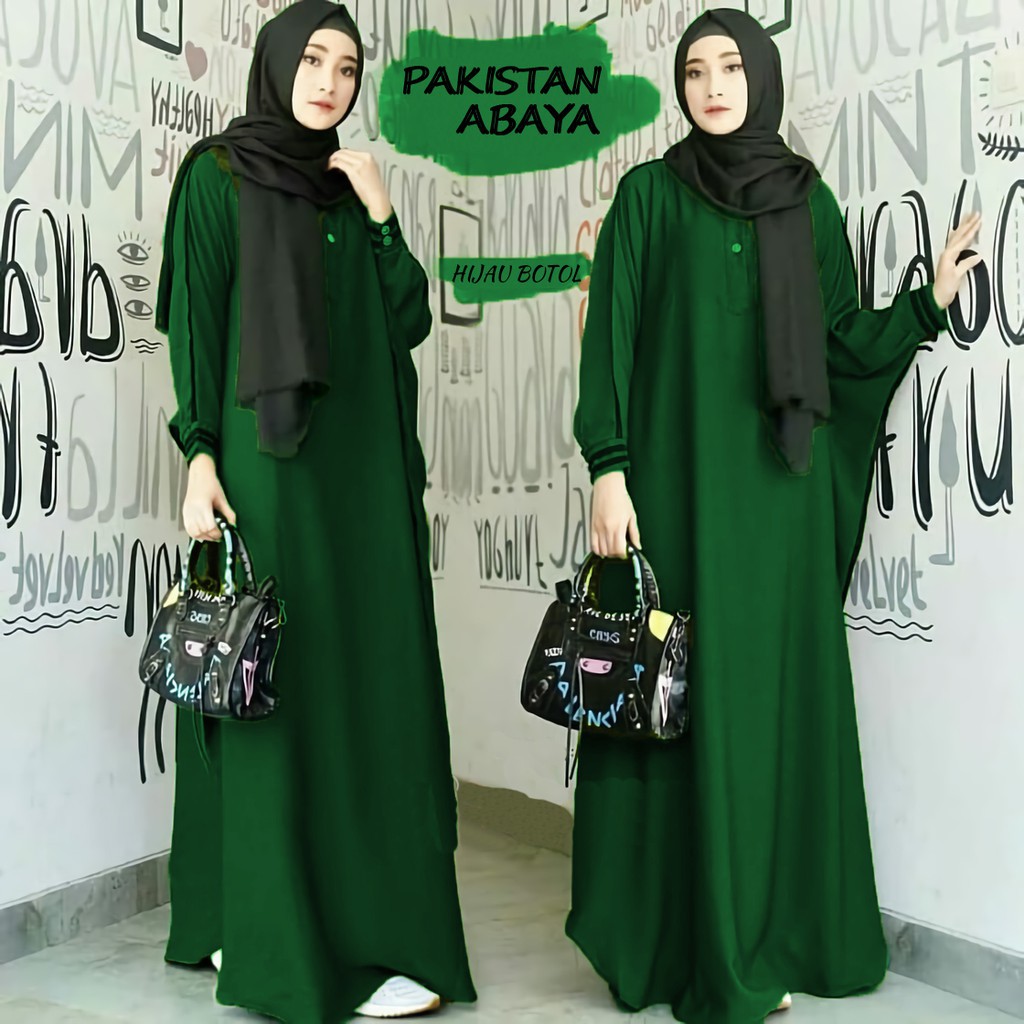 Jual PAKISTAN ABAYA HIJAU BOTOL | Shopee Indonesia