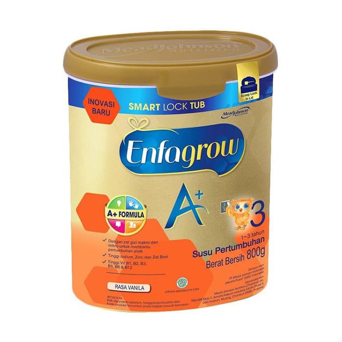 Jual Mead Johnson Enfagrow A+ 3 Vanila 800gr Susu Pertumbuhan Tahap 3