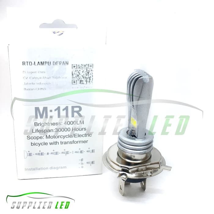 Jual Lampu Utama LED Motor JR C-48 2 Sisi RTD M11R Socket H4 HS1 ...