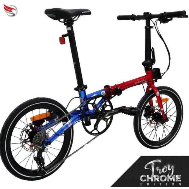 Jual Sepeda Lipat Element Troy Chrome Edition 10 speed Folding Bike