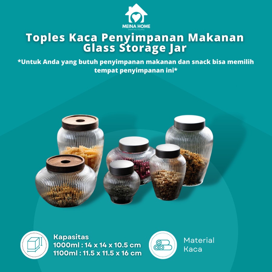 Jual WADAH KACA TEMPAT PENYIMPANAN MAKANAN TOPLES KACA BUAH STORAGE JAR ...