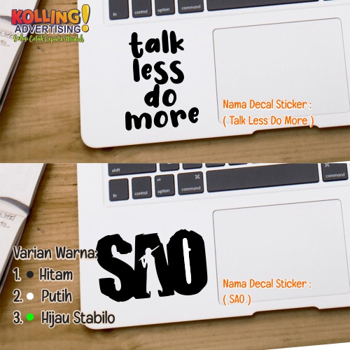 Jual Decal Sticker Laptop Talk Less Do More / Cutting Stiker / Oracal ...