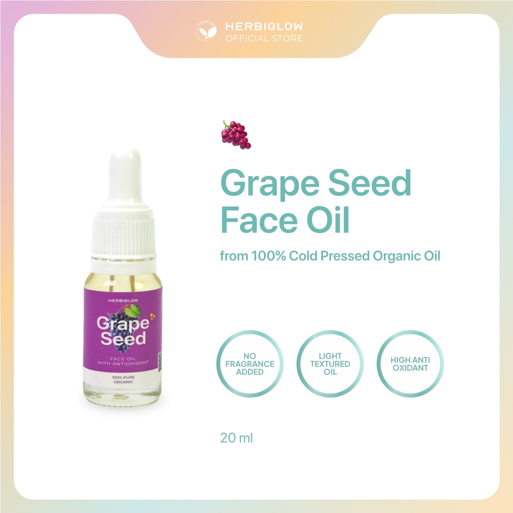 Jual HERBIGLOW Face Oil Grape Seed 10 ml Serum Mengatasi Jerawat