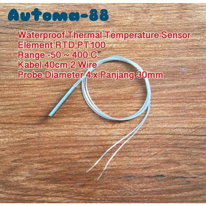 Jual Rtd Pt Wire Mm Waterproof Thermal Temperature Sensor Anti