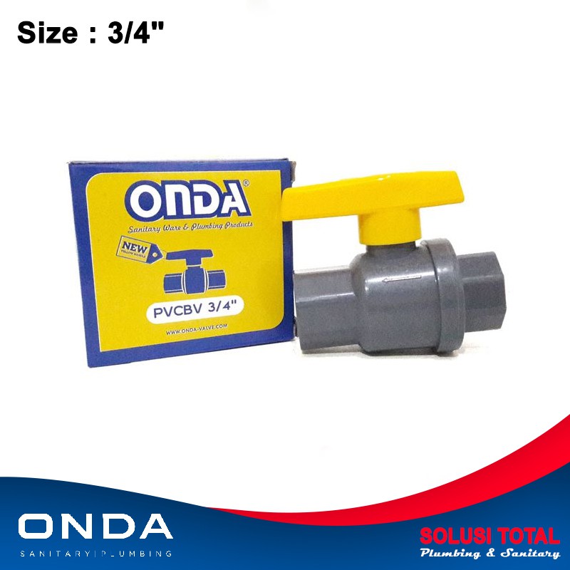 Jual Ball Valve Pvcbv Onda Polos Stop Kran Plastik Pvc Kuning