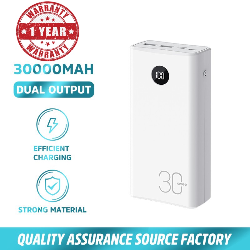 Jual Power Bank 2 Port USB LED 30000mAh type C- Power bank murah bagus