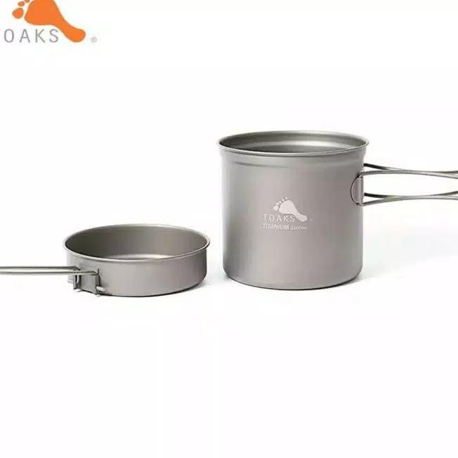 Jual Toaks titanium 1100ml pot with pan CKW-1100 Ultralight cooking set ...