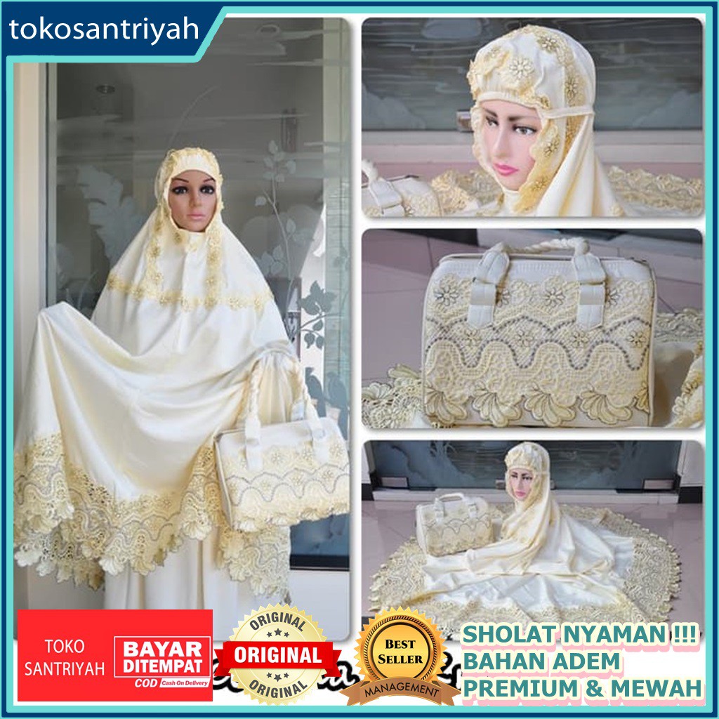 Jual Mukena Sutra Bordir Mewah Timbul Jumbo Mukena Seserahan Premium ...