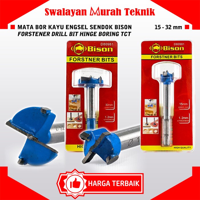 Jual MATA BOR KAYU ENGSEL SENDOK BISON FORSTNER TCT DRILL 25MM 28MM ...