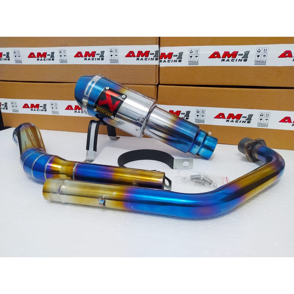 Jual Kenalpot Knalpot Racing Bluemoon Akrapovic Gp M1 Lorenzo Biru R15 ...