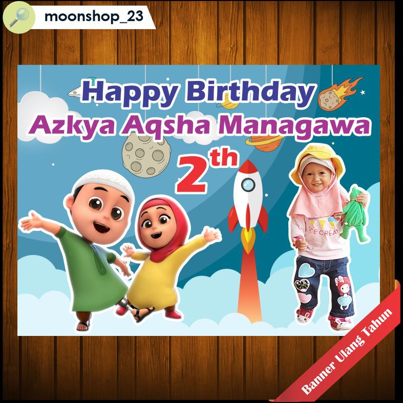 Jual Spanduk / Banner / Backdrop Ulang Tahun Custom Tema Nussa dan Rara ...