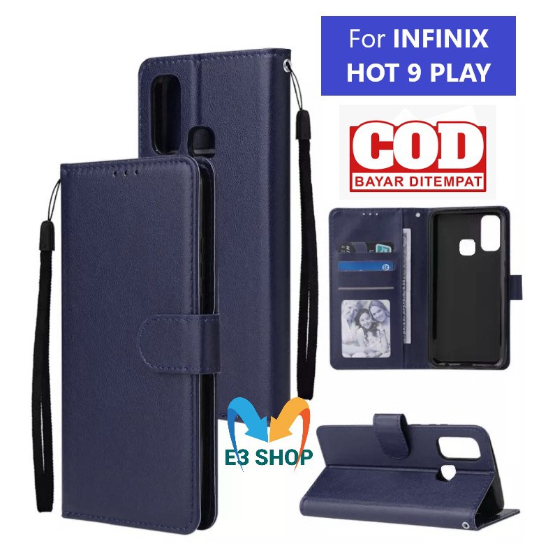 Jual Flip Case INFINIX HOT PLAY flip wallet leather standing