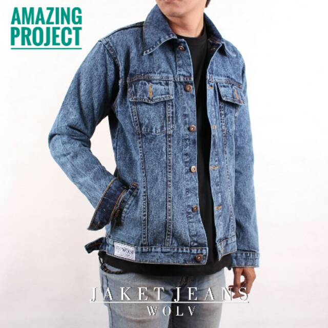 Jaket jeans shop blue wash