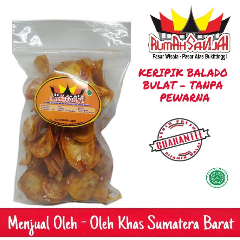 Jual Kripik Balado Model Bulat 250 Gr Kerupuk Sanjai Balado Keripik