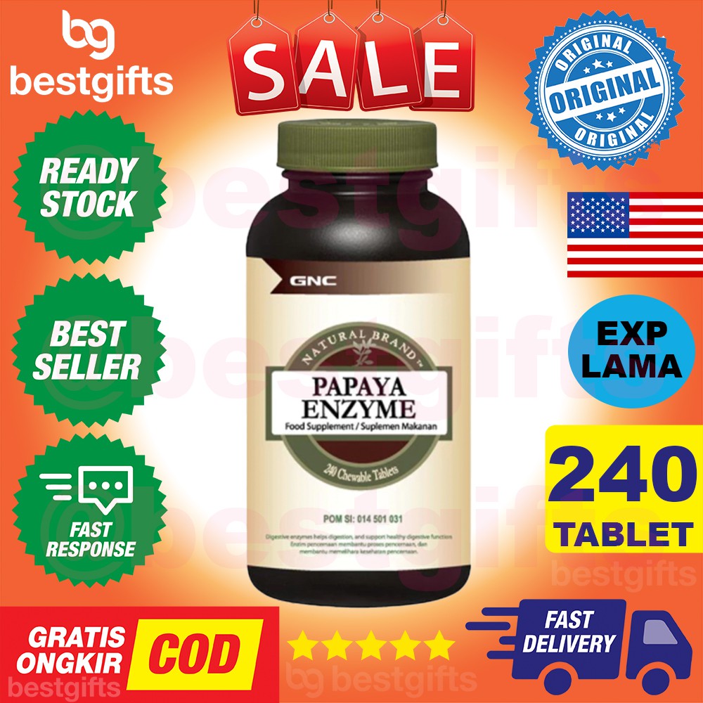 Jual GNC NATURAL BRAND PAPAYA ENZYME PEPAYA ENZIM ANTIOKSIDAN