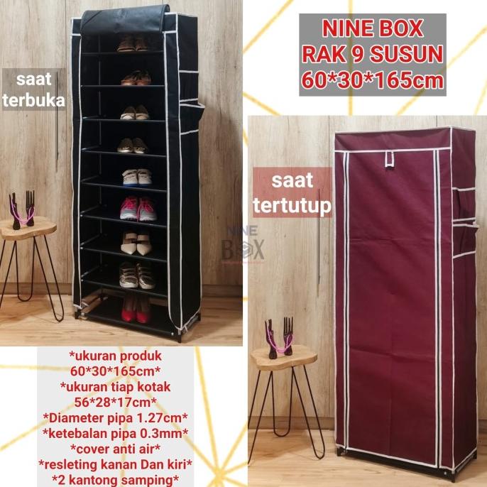 Jual RAK SEPATU COVER 10 SUSUN/SHOE RACK WITH DUST COVER 10GRID ...