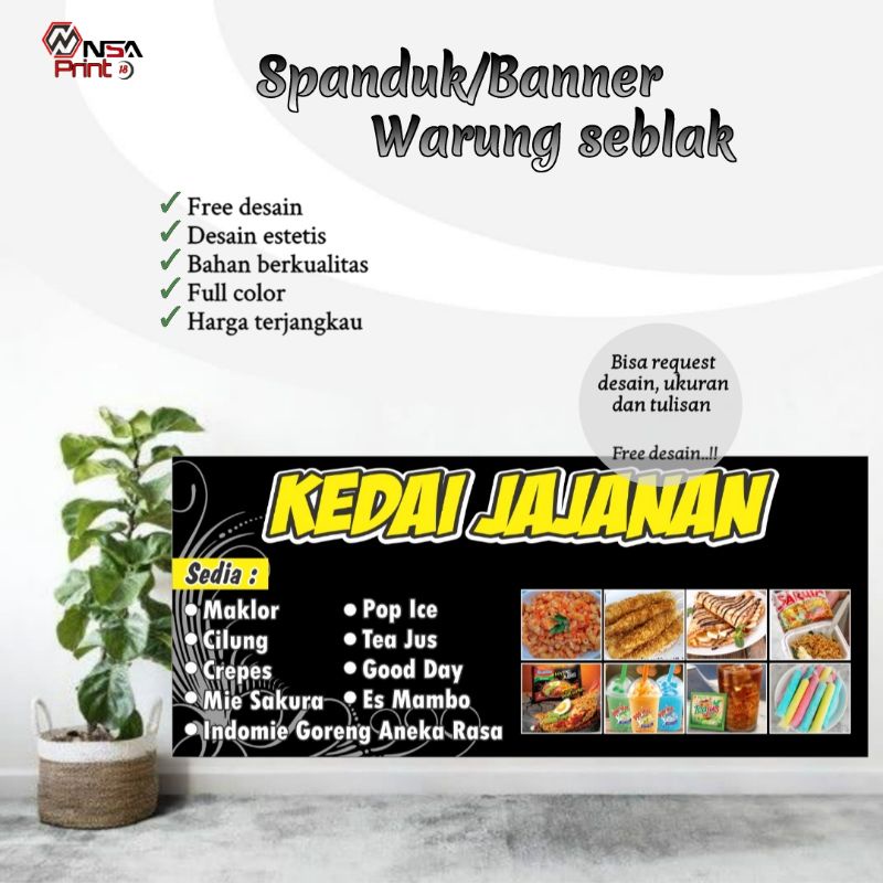 Jual Cetak Banner Spanduk Spanduk Kedai Jajanan And Sosis Bakar Bisa