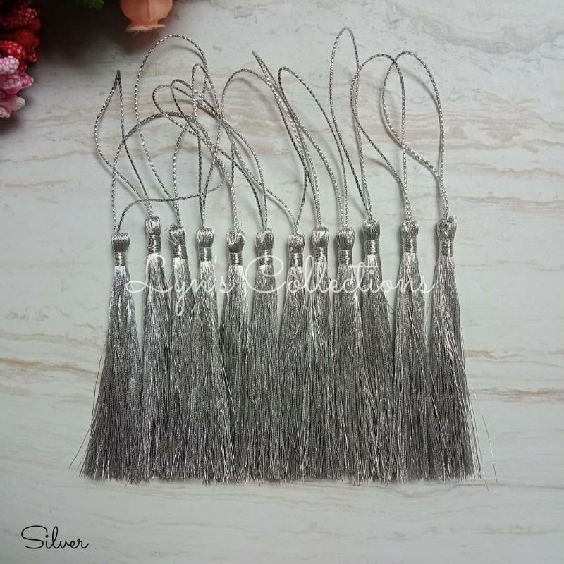Jual (1pcs) Tassel Rumbai Metalik Kepala Tasbih | Tassel Hampers ...