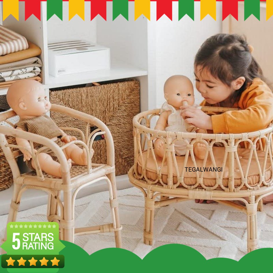 Jual Rattan Doll Bassinet / Rattan Toys / Mainan Rotan Edukasi / Tempat ...