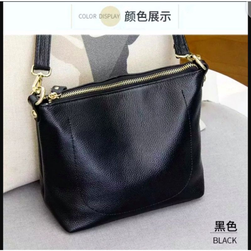 Jual JSC - TAS FASHION SELEMPANG WANITA ASLI MOTIF KULIT JERUK ASKA