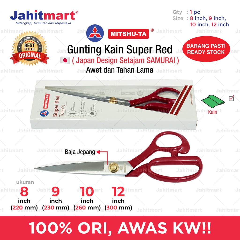 Jual Gunting Kain Super Red Merk MITSHU-TA | Shopee Indonesia