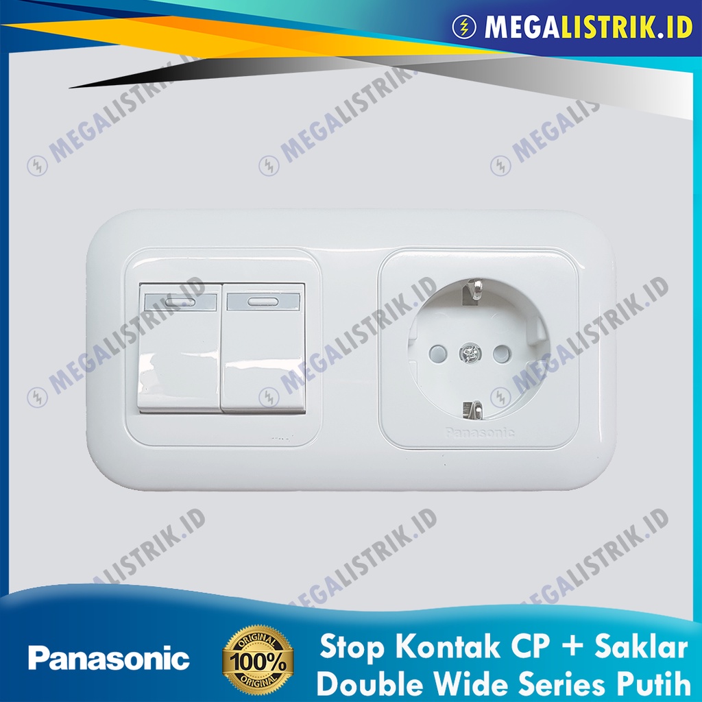 Jual Panasonic Stop Kontak Cp Saklar Double Seri Arah Wide Series Putih Shopee Indonesia