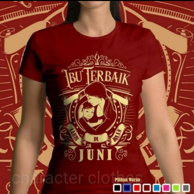 Jual Tshirt Baju Kaos Ibu Terbaik Lahir Dibulan Juni Gold Shopee