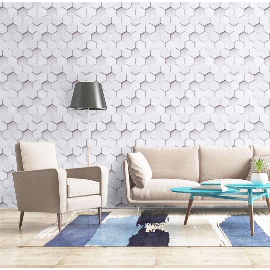 Jual WPS522B HEXAGONAL GREY SEGI 8 ABU HEKSAGONAL WALPAPER STIKER ...