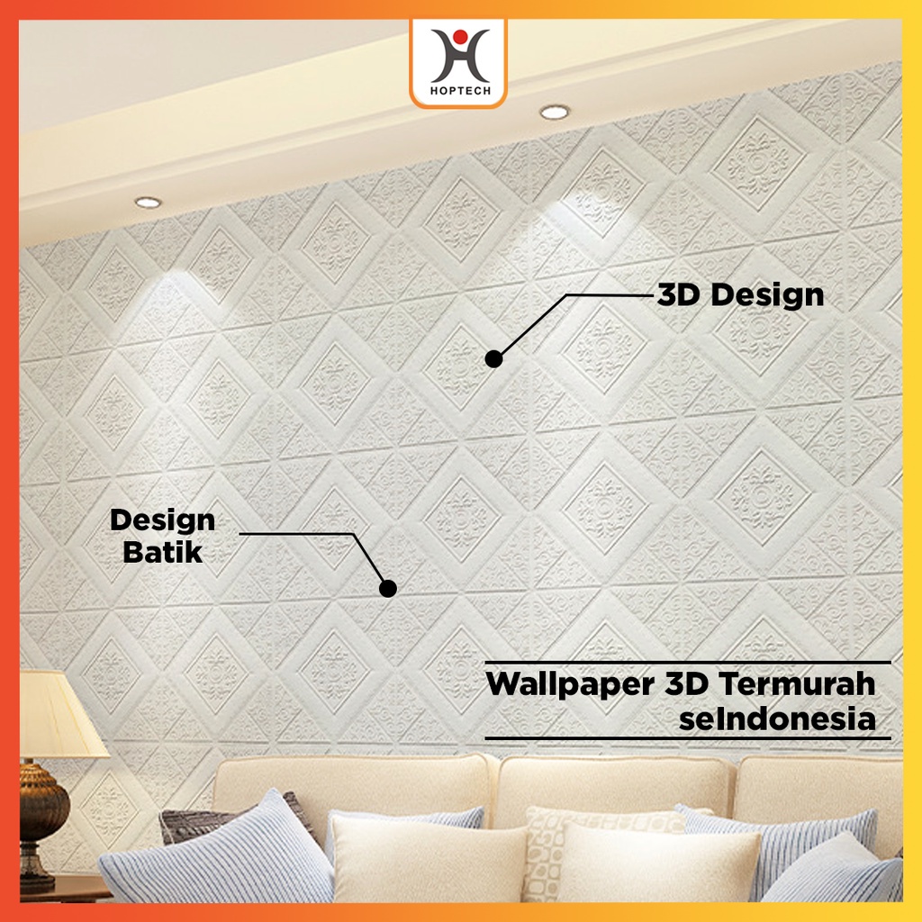 Jual Wallpaper 3D FOAM / Wallpaper Dinding 3D Motif Foam Batik More High Quality / Wallfoam 3D