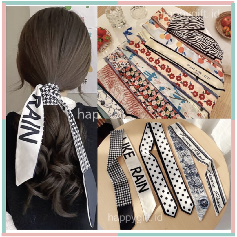 Jual PREMIUM SATIN SCARF SYAL TWILLY BAG BANDANA / Ikat rambut tali