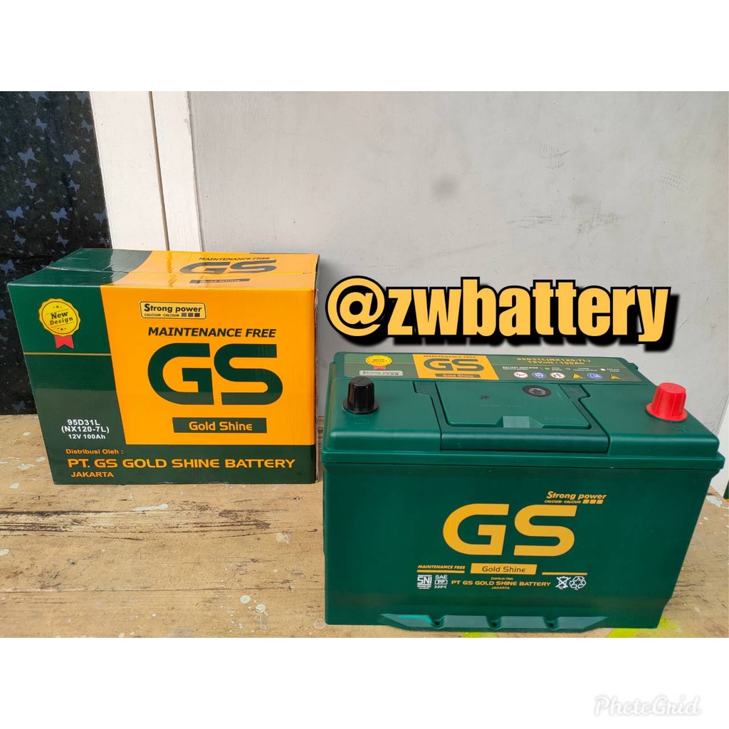 Jual Aki Mobil GS MF NX120-7L / 95D31L Aki Kering 12V / 100Ah | Shopee