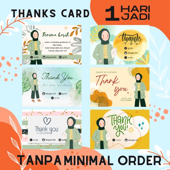 Jual Thankscard Onlineshop, Thanks Card Olshop Custom, Kartu ...