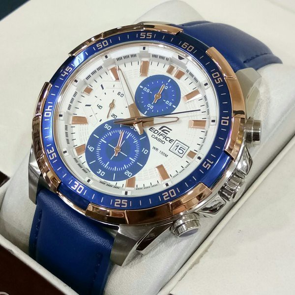 Jual Casio Edifice Original Japan EFR 539L - 1Av Leather Blue Dial ...