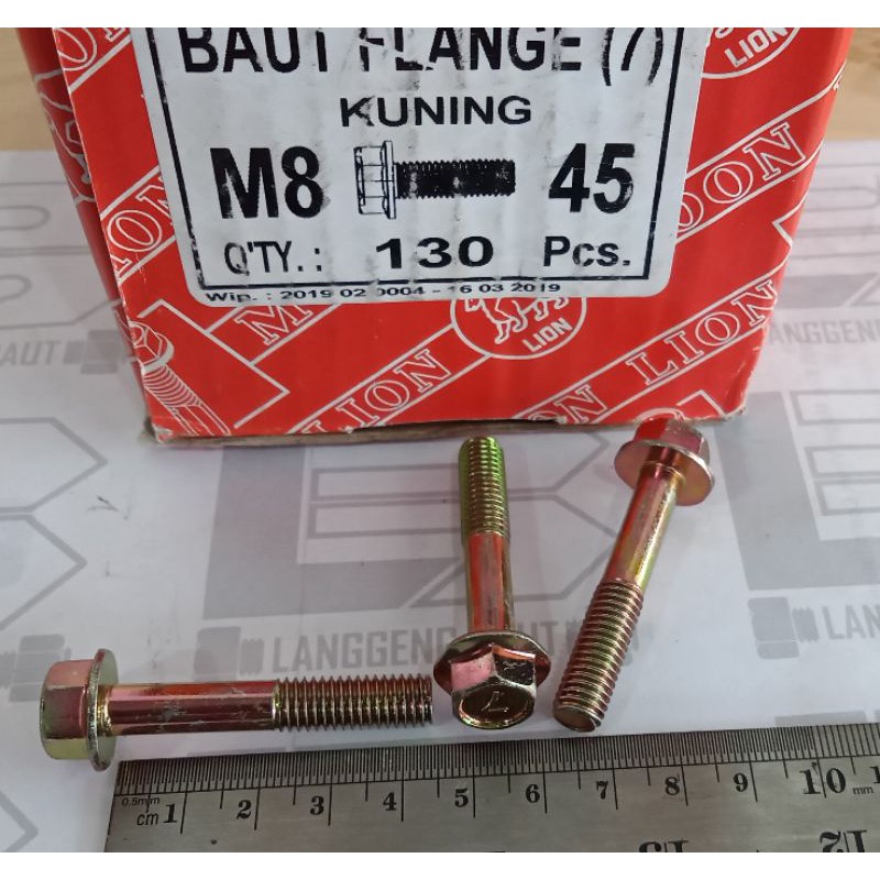 Jual Baut Flange M8 X 45 Kuning / Baut Tapak Kunci 12 Panjang 4,5cm ...