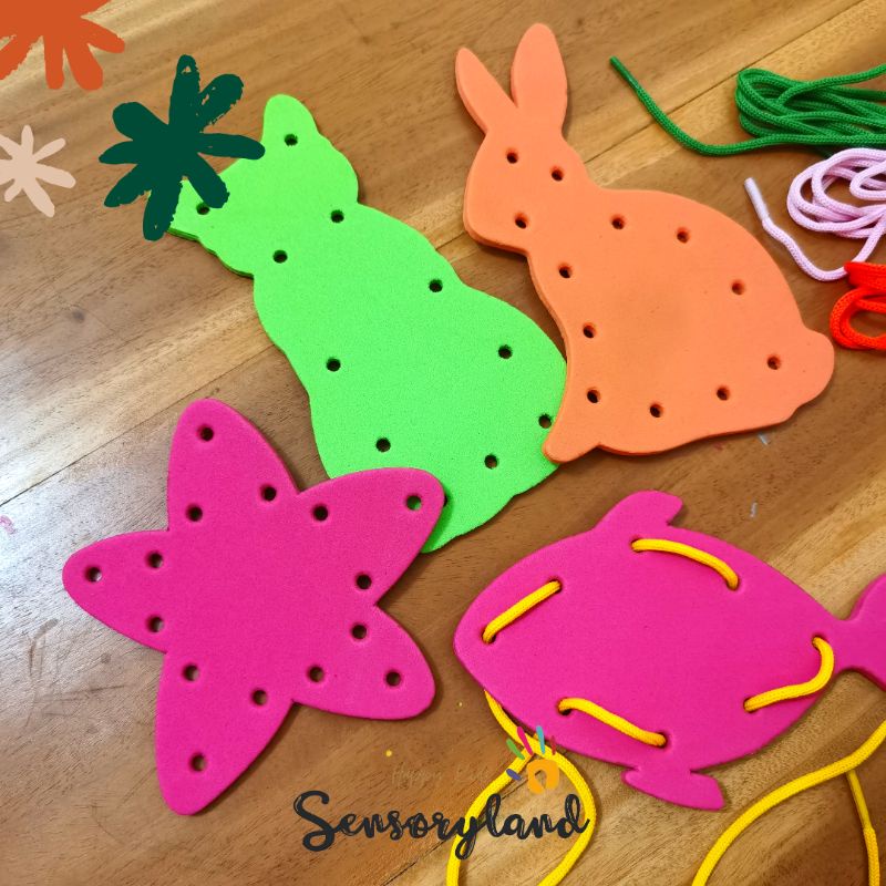 Image showcasing Jual Paket aktifitas menjahit anak Lacing sensory | Shopee Indonesia