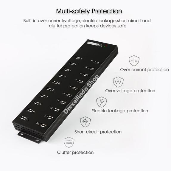 Jual Sipolar High quality 20 Port USB 2.0 Hub for iphone ipad mobile