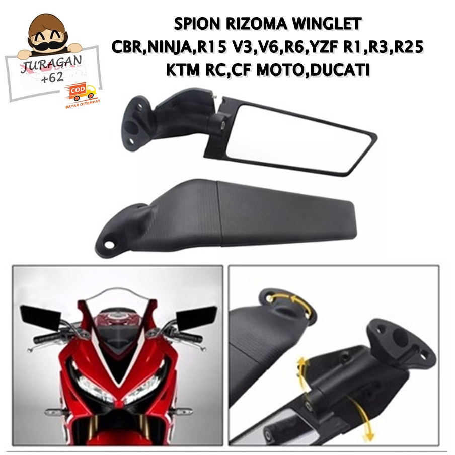 Jual SPION RIZOMA WINGLET CBR NINJA R15 V3 V6 R6 YZF R1 R3 R25 KTM RC ...