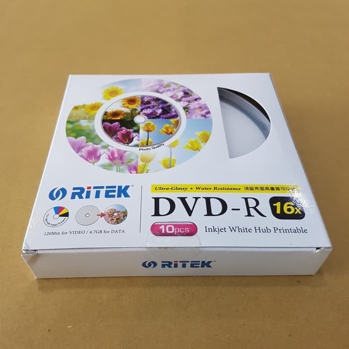 Jual Ritek DVD-R 4.7GB Ultra Glossy Printable Tabung isi 10 | Shopee ...