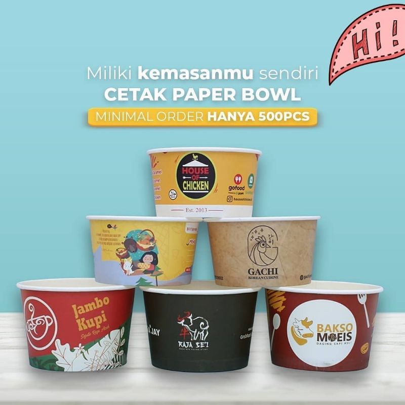 Jual CETAK CUSTOM PAPER BOWL, RICE BOWL,full colour,sparasi,full print ...