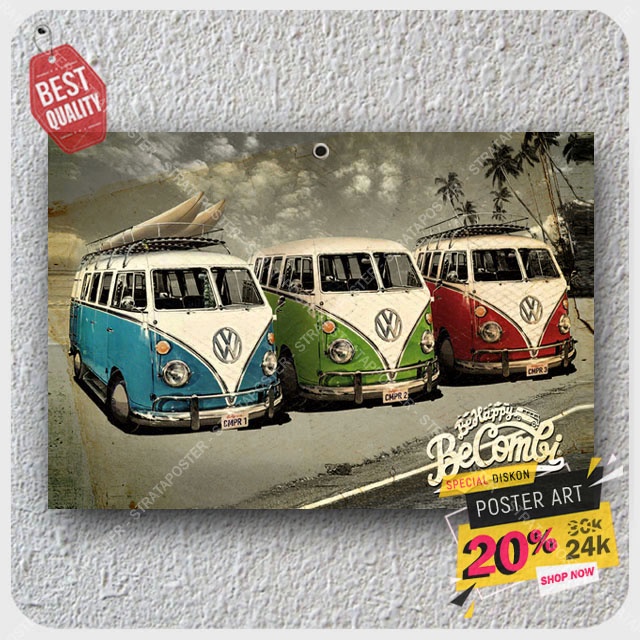Jual Poster Mobil VW - Hiasan dinding mobil klasik - Poster vintage ...