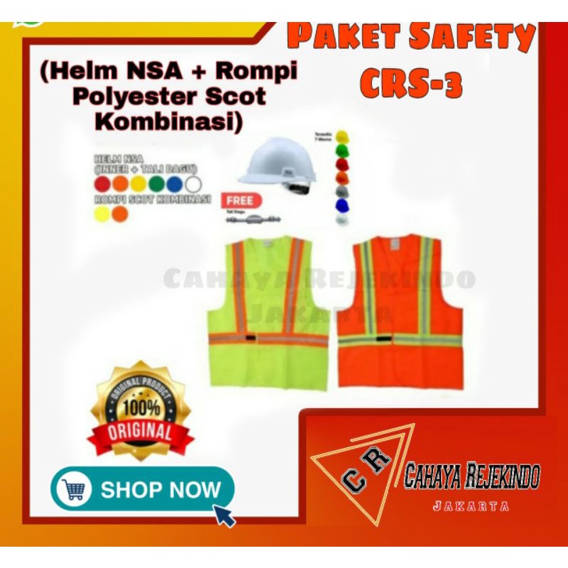 Jual Paket Helm Proyek Nsa Sni Rompi Polyester Scot Kombinasi Helm