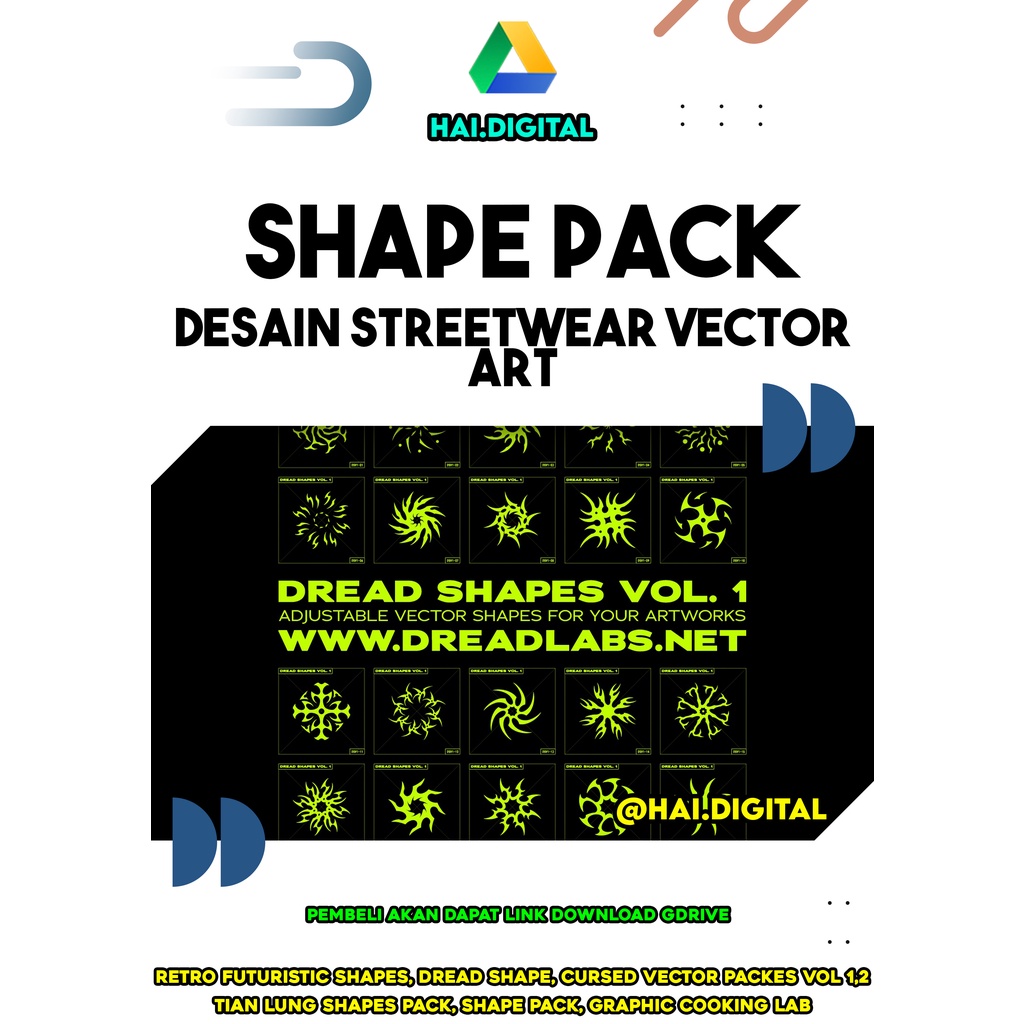 Jual Shape Pack Untuk Desain Streetwear Vector Art Premium Shopee Indonesia